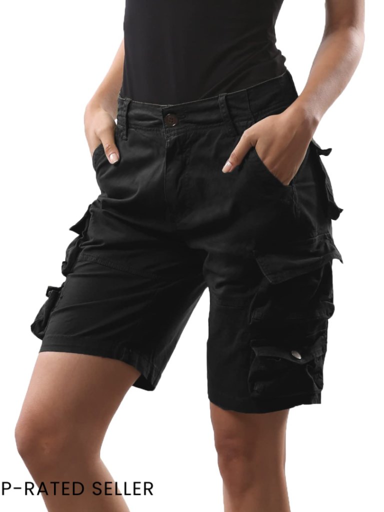 Cotton Butt Lift Cargo Shorts Casual Twill Bermuda Multi-Pocket Y2k Chic